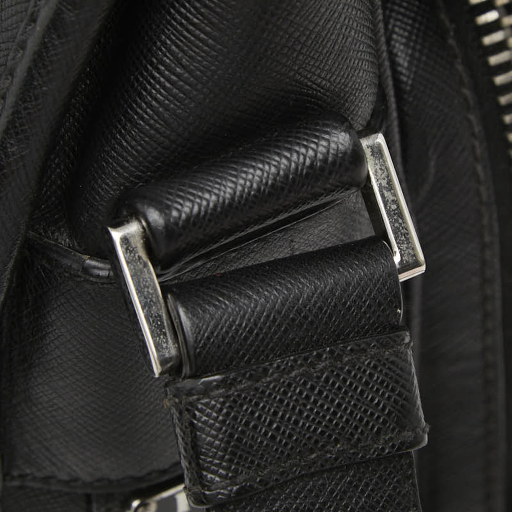 PRADA Black Leather Saffiano Messenger Shoulder Bag - Picture 8 of 16